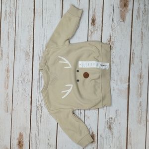 Little Co. Tan Reindeer Sweatshirt 3M